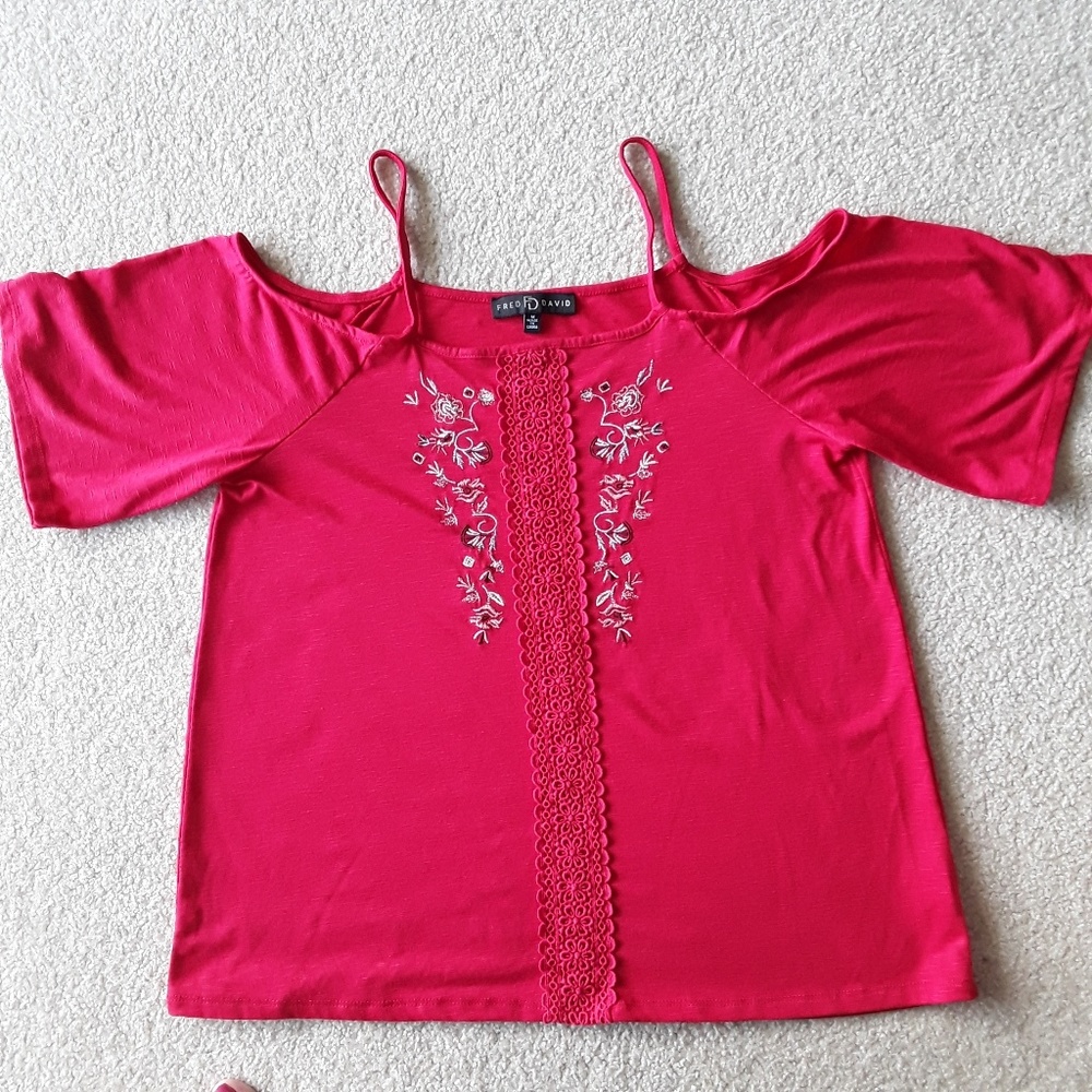 🍭5 for $25 Fred David top, Sz M